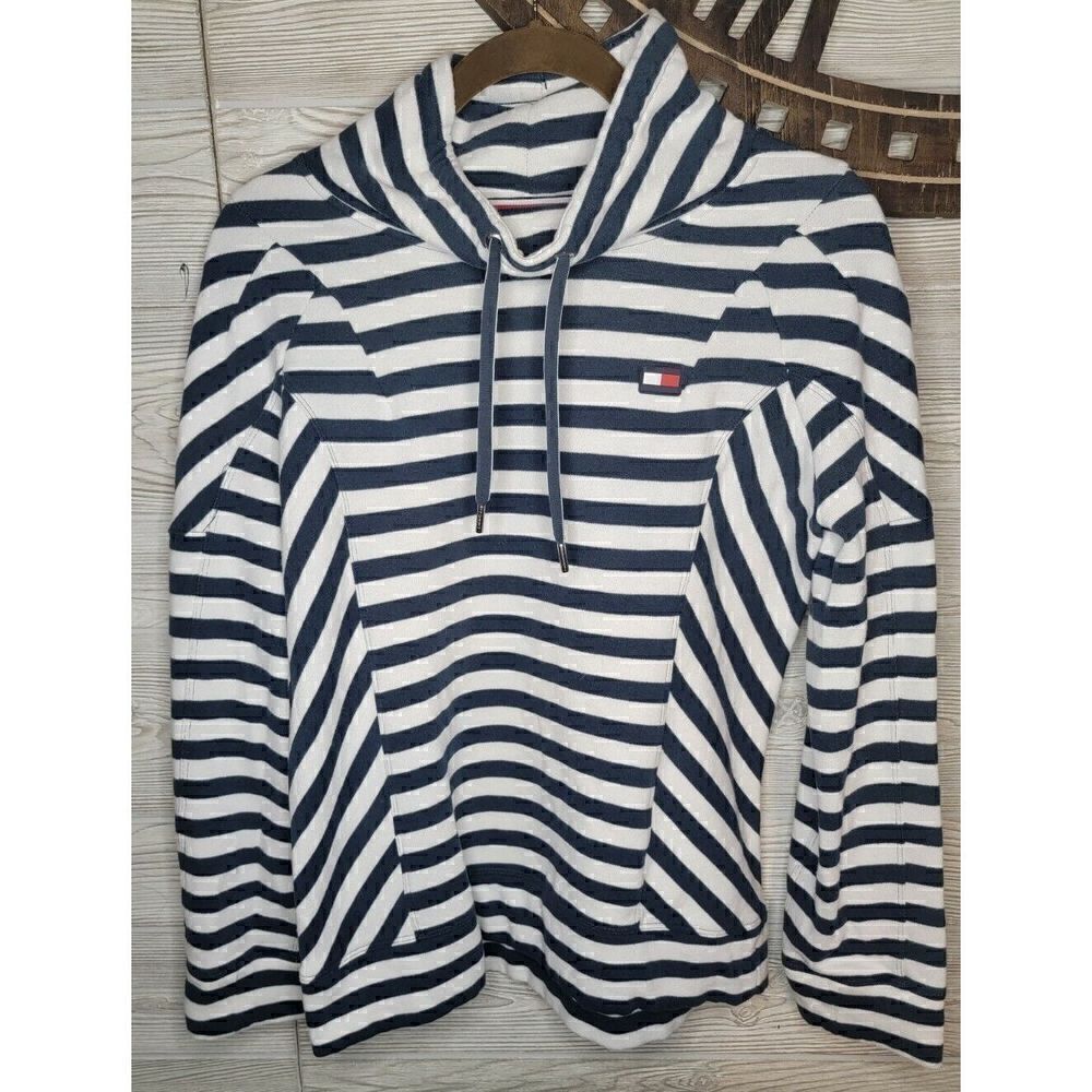 Tommy Hilfiger Womens Striped Pullover Funnelneck Pullover top SZ SMALL PETITE - Picture 2 of 5